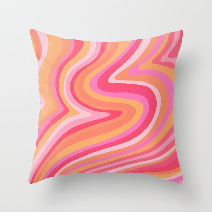 Sunshine Melt - Pink & Peach Palette Throw Pillow Gallery Image 6