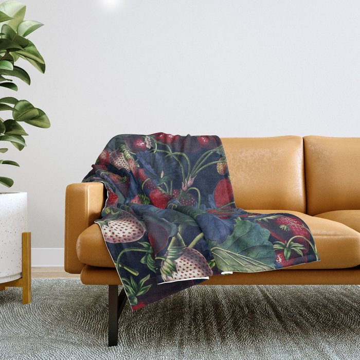 Strawberry Fields Forever III - Night Throw Blanket Gallery Image 1