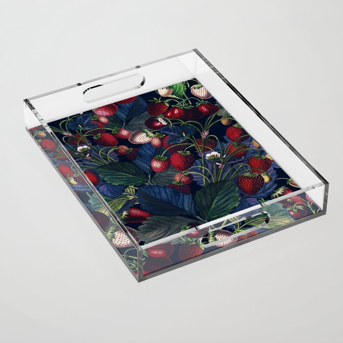 Strawberry Fields Forever III - Night Acrylic Tray Gallery Image 1