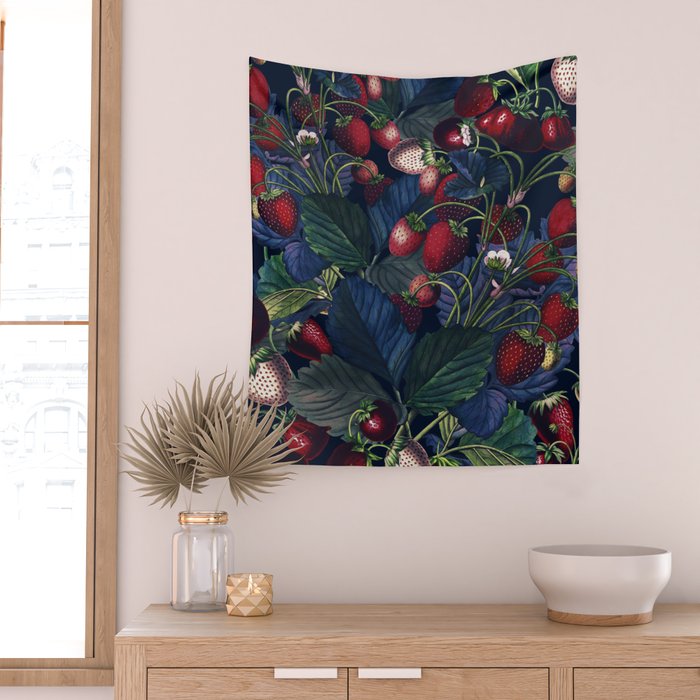 Strawberry Fields Forever III - Night Wall Tapestry Gallery Image 2