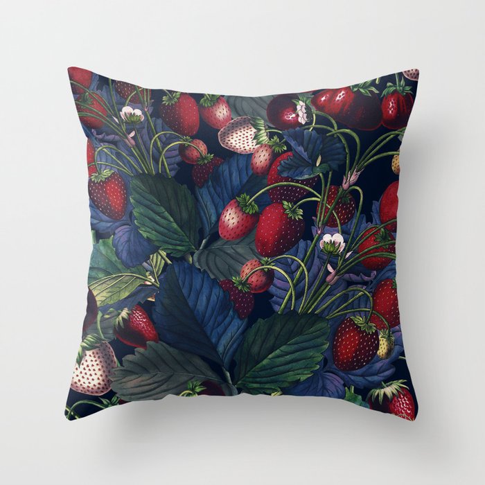 Strawberry Fields Forever III - Night Throw Pillow Gallery Image 6