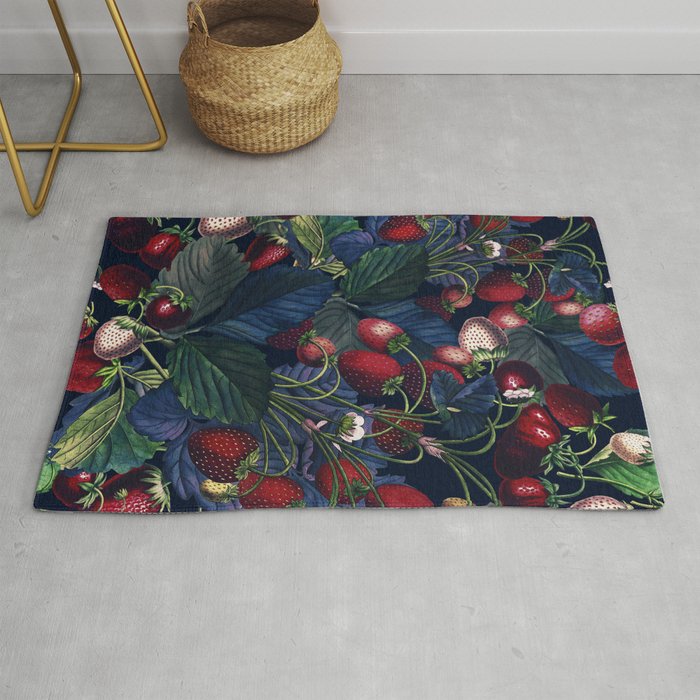 Strawberry Fields Forever III - Night Rug Gallery Image 1