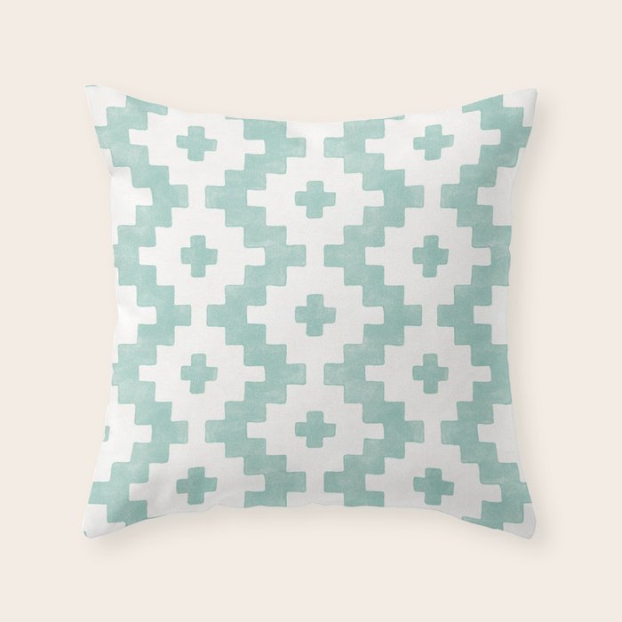Taos - Turquoise  Throw Pillow Gallery Image 6