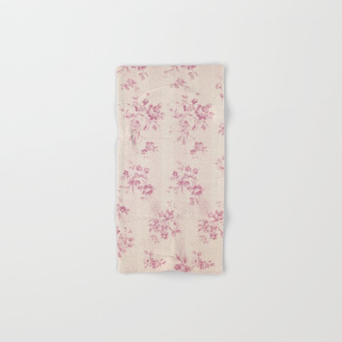 Elegant blush pink white rustic floral vintage stripes Bath Towel Gallery Image 1