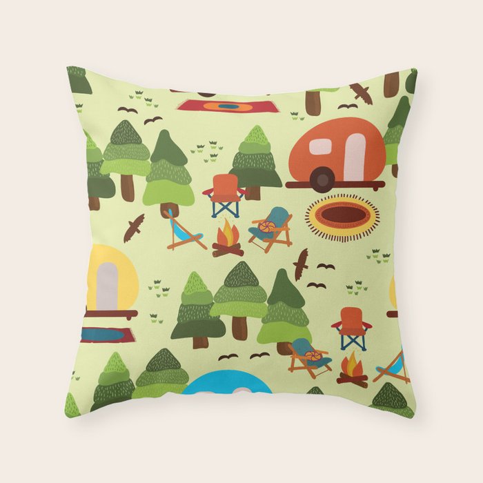 Caravan Campground Vacation Throw Pillow Gallery Image 6
