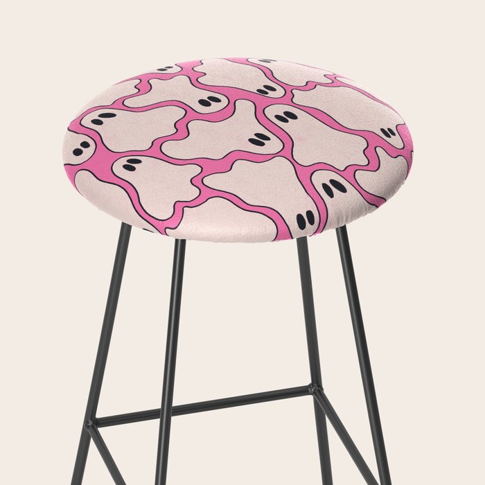 Pink Ghost Party Pop Art  Stool Gallery Image 2