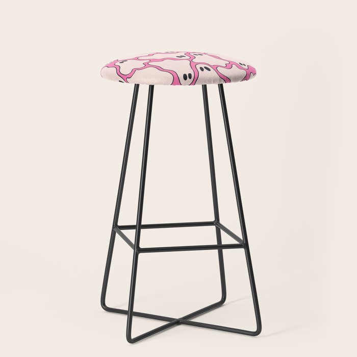 Pink Ghost Party Pop Art  Stool Gallery Image 1