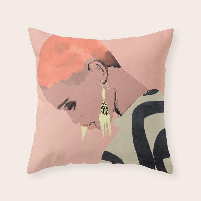 Girl Portrait 29 Throw Pillow Gallery Image 6