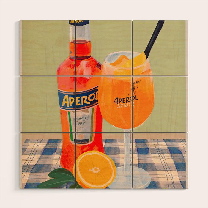 Aperol Spritz Wood Wall Art Gallery Image 1