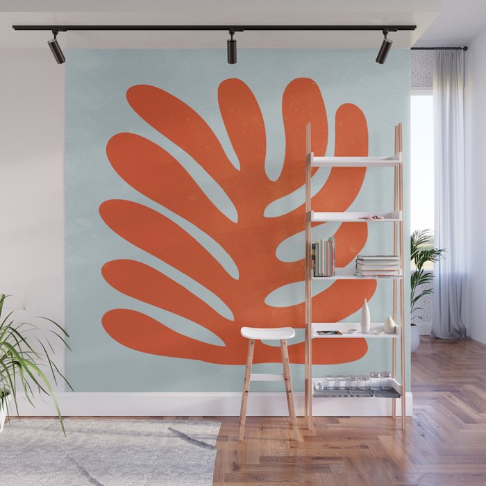 Fire Red: Wild Leaf | Matisse Foliage Paper Cutouts 01 Wall Mural Gallery Image 1