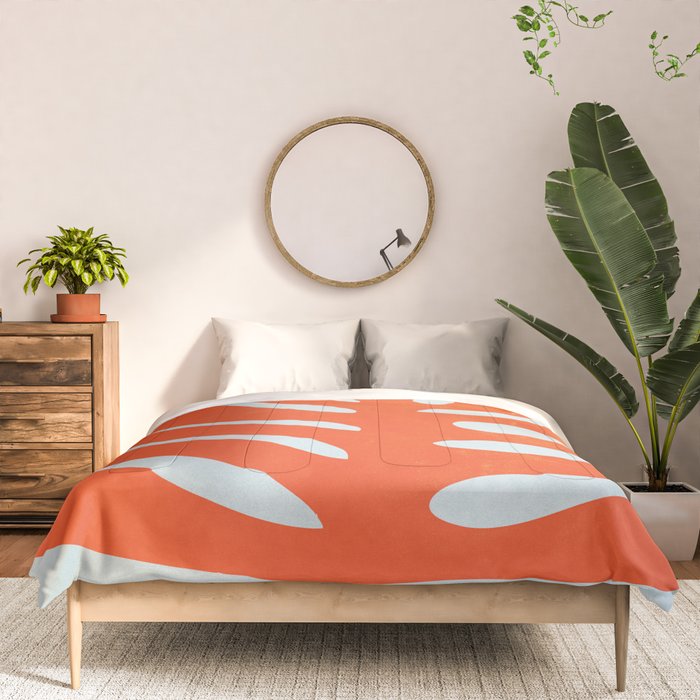 Fire Red: Wild Leaf | Matisse Foliage Paper Cutouts 01 Comforter Gallery Image 3
