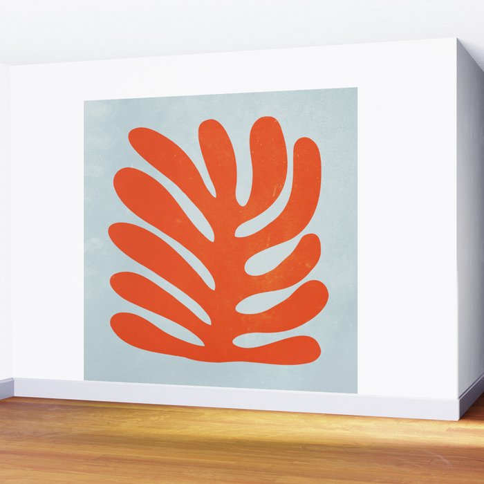 Fire Red: Wild Leaf | Matisse Foliage Paper Cutouts 01 Wall Mural Gallery Image 2