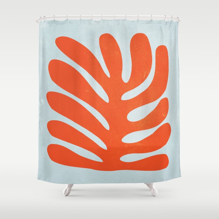 Fire Red: Wild Leaf | Matisse Foliage Paper Cutouts 01 Shower Curtain Gallery Image 1
