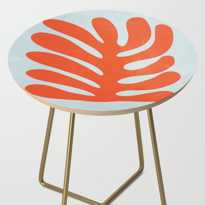 Fire Red: Wild Leaf | Matisse Foliage Paper Cutouts 01 Side Table Gallery Image 2