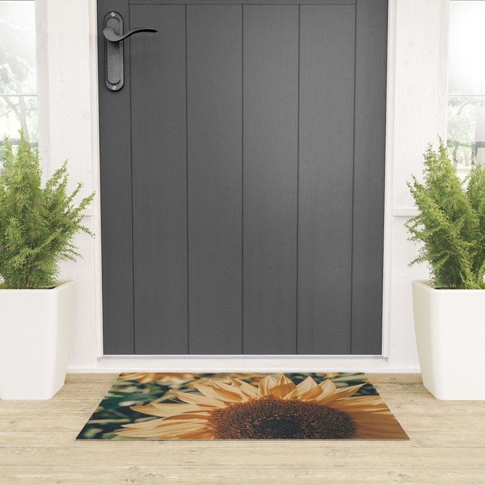 Happy Sunflower Field Welcome Mat Gallery Image 3