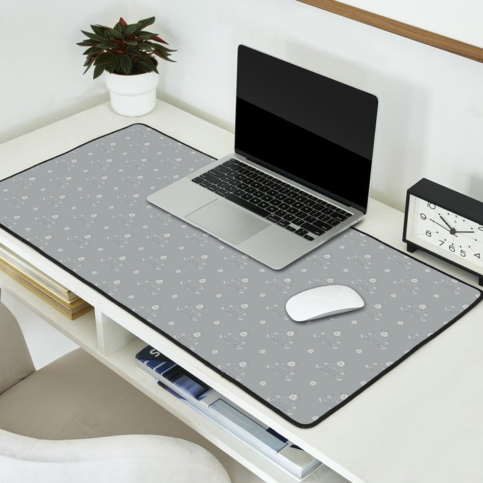 Cafe Floral - Dusty Blue Desk Mat Gallery Image 2