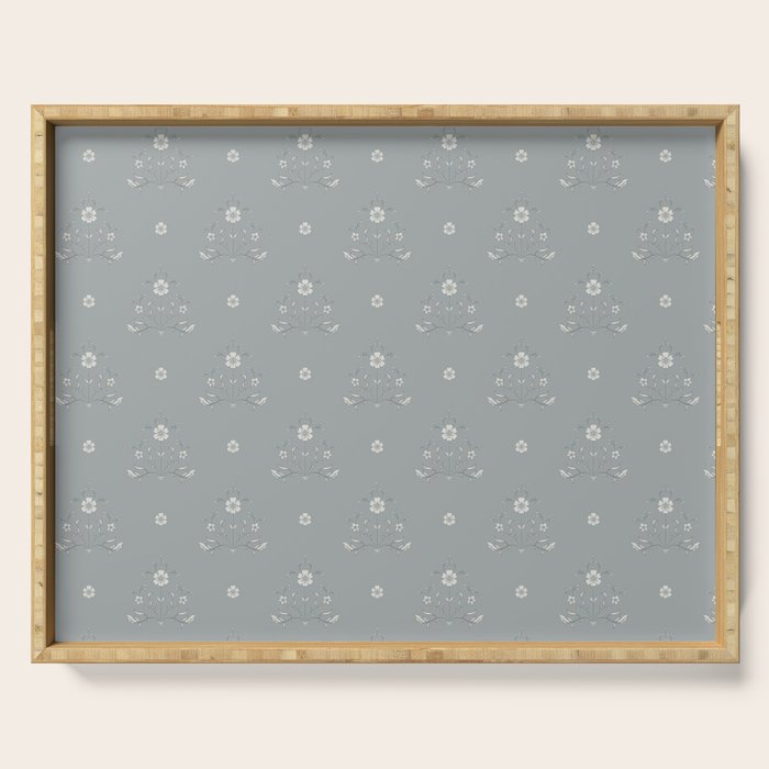Cafe Floral - Dusty Blue Serving Tray Gallery Image 1