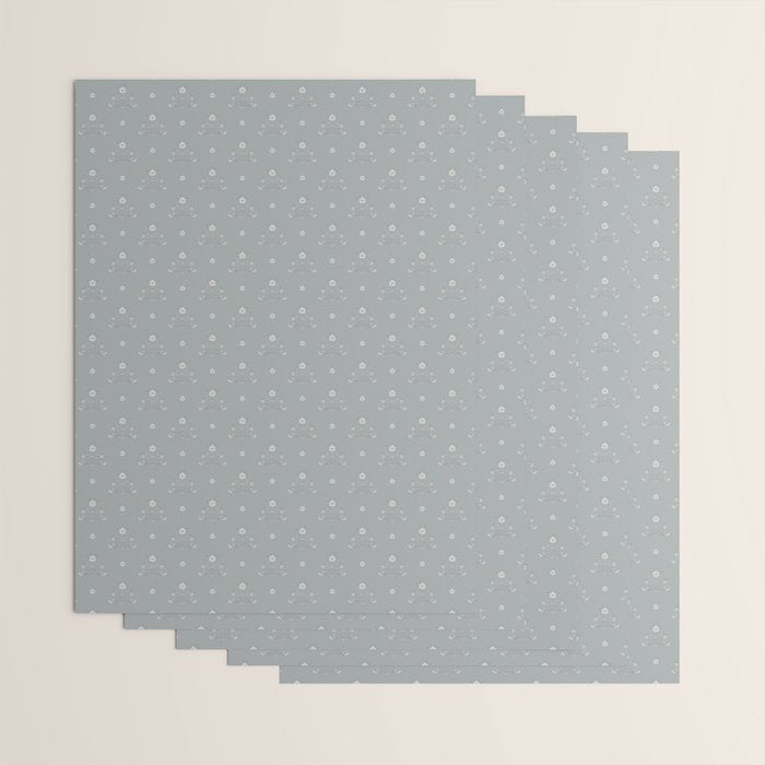 Cafe Floral - Dusty Blue Wrapping Paper Gallery Image 3