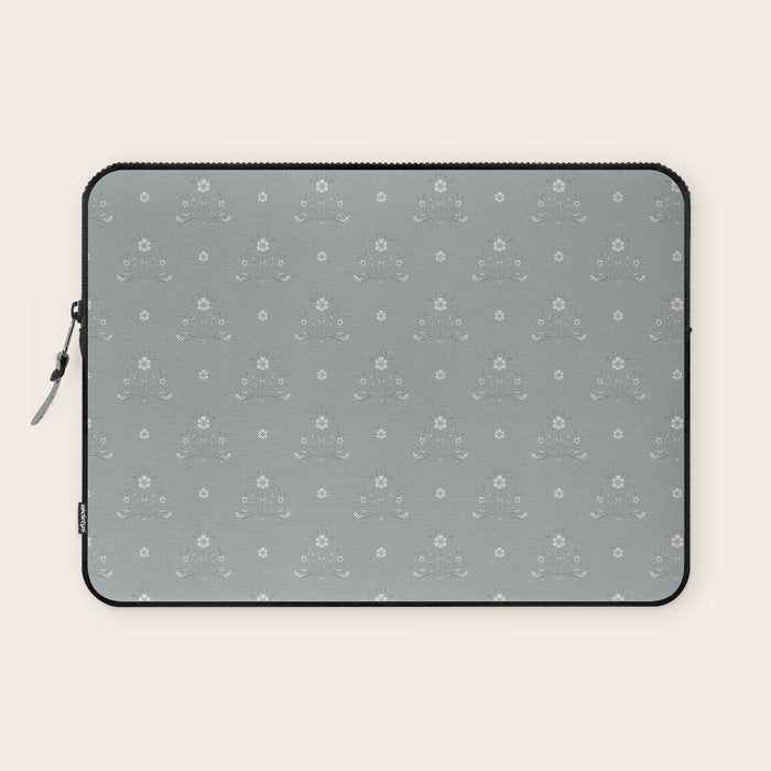 Cafe Floral - Dusty Blue Laptop Sleeve Gallery Image 1