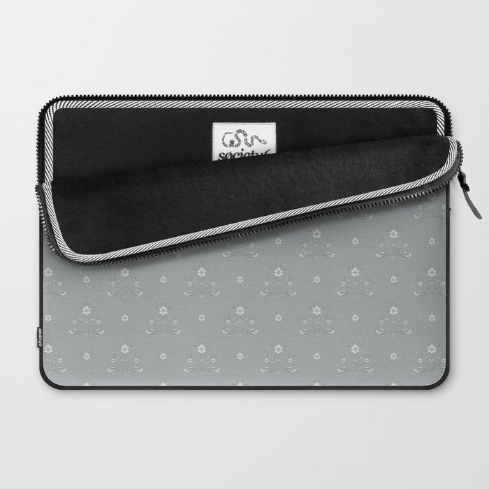 Cafe Floral - Dusty Blue Laptop Sleeve Gallery Image 2