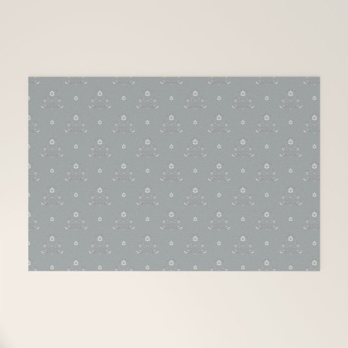 Cafe Floral - Dusty Blue Welcome Mat Gallery Image 1