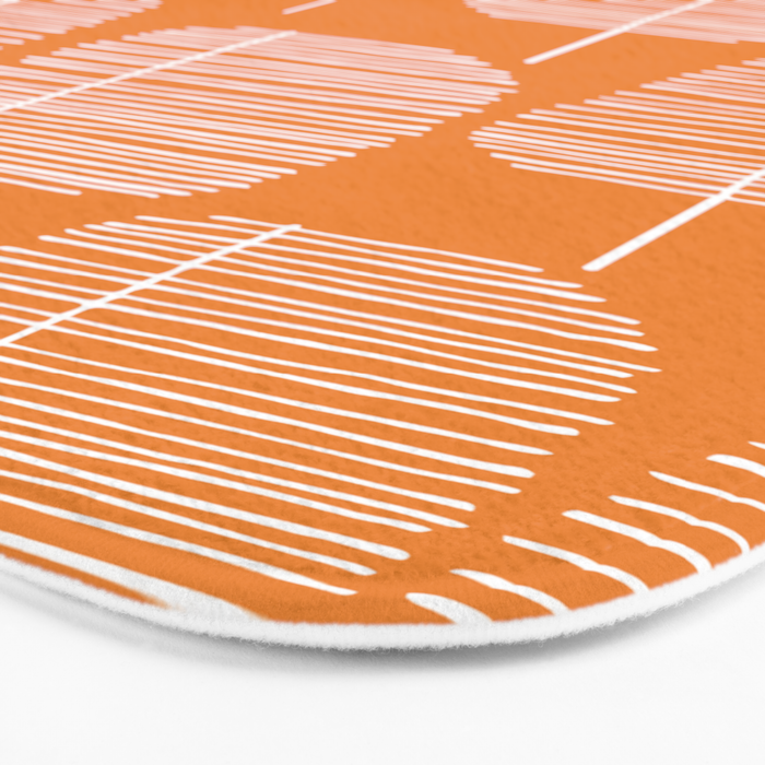 Mid Century Modern Forest Navel Orange Bath Mat Gallery Image 3