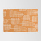 Mid Century Modern Forest Navel Orange Rug Gallery Image 2