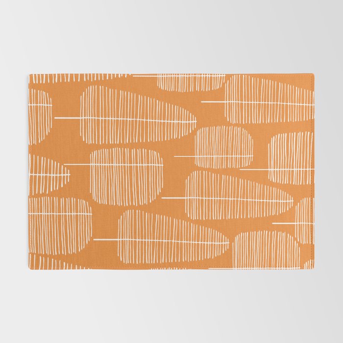 Mid Century Modern Forest Navel Orange Rug Gallery Image 2