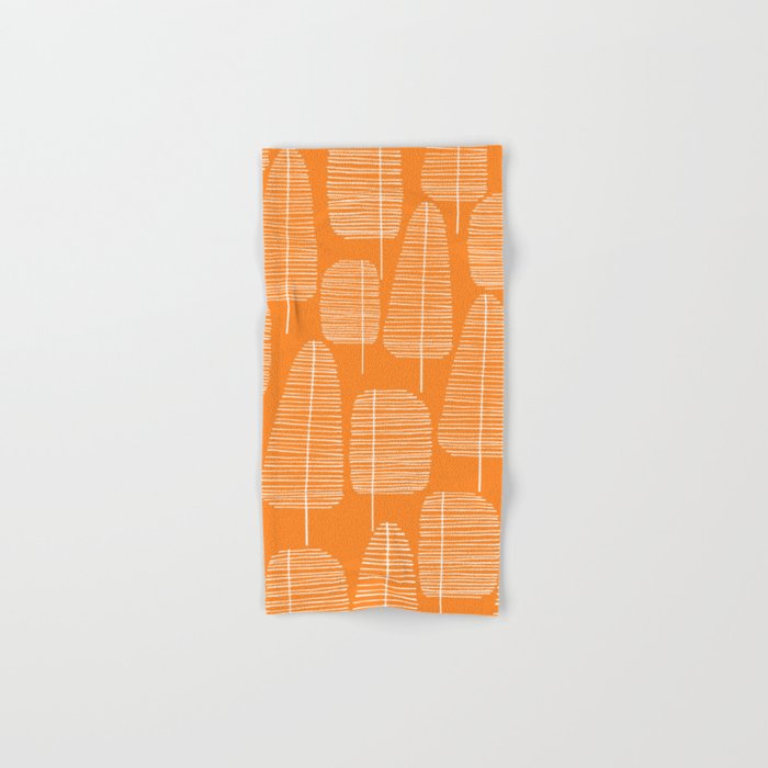 Mid Century Modern Forest Navel Orange Bath Towel Gallery Image 1