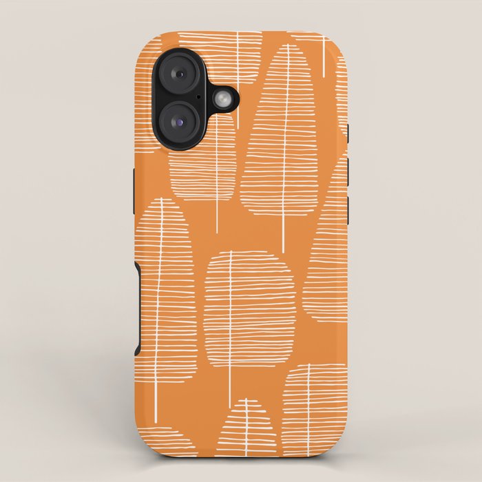 Mid Century Modern Forest Navel Orange iPhone Case Gallery Image 1