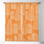 Mid Century Modern Forest Navel Orange Window Curtain Gallery Image 5