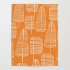 Mid Century Modern Forest Navel Orange Poster Gallery Image 4