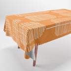 Mid Century Modern Forest Navel Orange Tablecloth Gallery Image 1