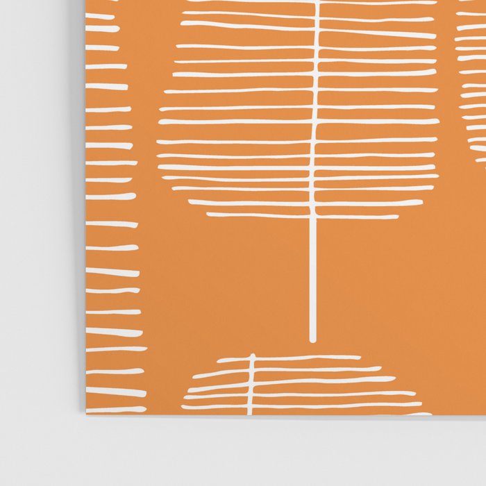 Mid Century Modern Forest Navel Orange Poster Gallery Image 3