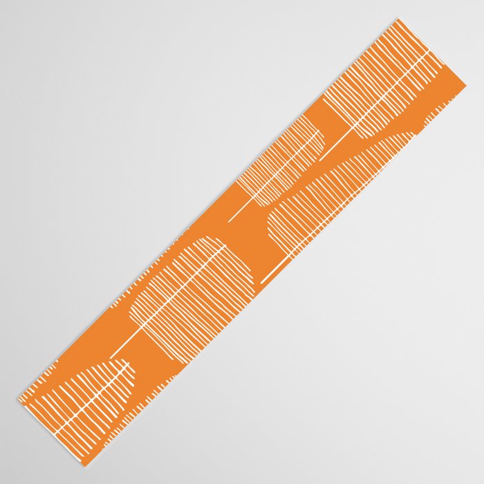 Mid Century Modern Forest Navel Orange Table Runner Gallery Image 3