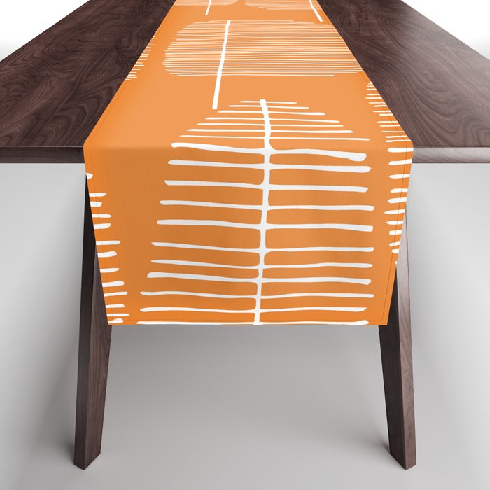 Mid Century Modern Forest Navel Orange Table Runner Gallery Image 1