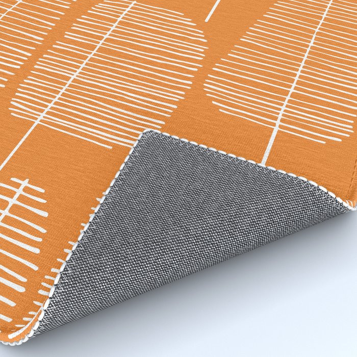 Mid Century Modern Forest Navel Orange Rug Gallery Image 4