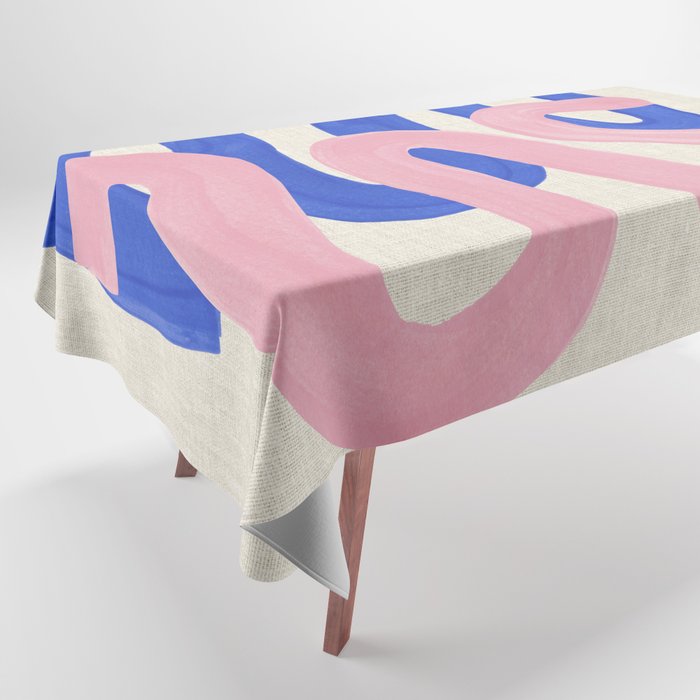 Pink Wiggle Embrace Tablecloth Gallery Image 1