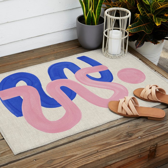 Pink Wiggle Embrace Outdoor Rug Gallery Image 2