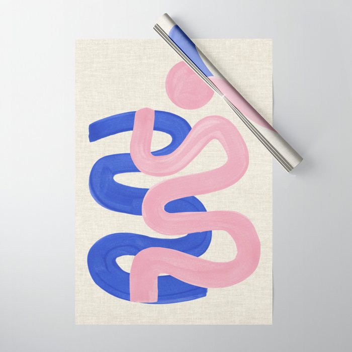 Pink Wiggle Embrace Wrapping Paper Gallery Image 1