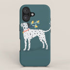 Dalmatian with Lemon Tree in Teal iPhone Case Gallery Image 1
