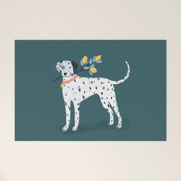 Dalmatian with Lemon Tree in Teal Welcome Mat Gallery Image 1