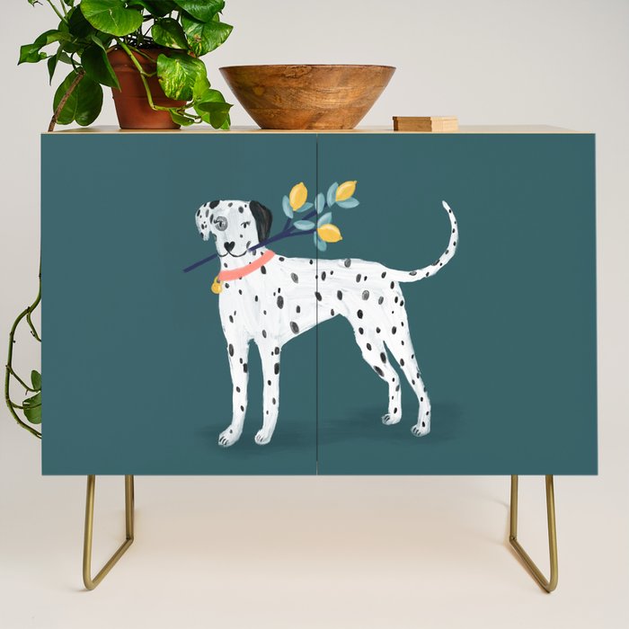 Dalmatian with Lemon Tree in Teal Credenza Gallery Image 1