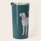 Dalmatian with Lemon Tree in Teal Travel Mug Gallery Image 3