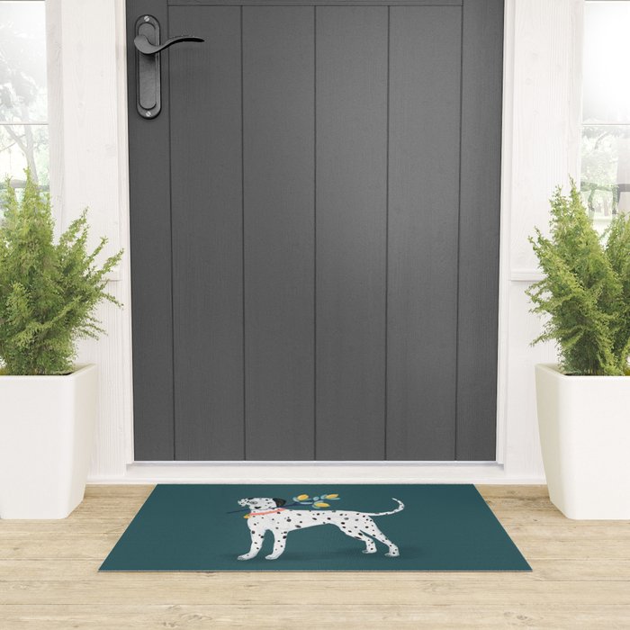 Dalmatian with Lemon Tree in Teal Welcome Mat Gallery Image 3
