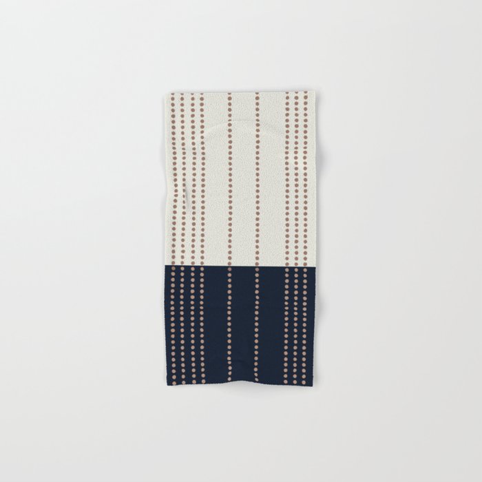Spotted Stripes, Navy, Ivory and Light Terracotta Bath Towel Gallery Image 1