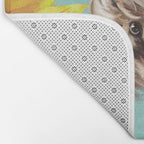 Highland Cow with Sunflowers in Blue Bath Mat Gallery Image 2