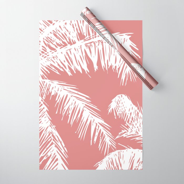 Pink Palm Tree Wrapping Paper Gallery Image 1