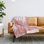 Pink Palm Tree Throw Blanket Gallery Image 1