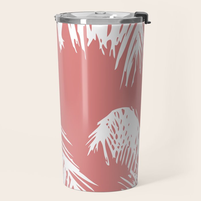 Pink Palm Tree Travel Mug Gallery Image 2